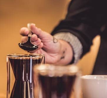 Specialty coffee preparation at the Royal New York Lab