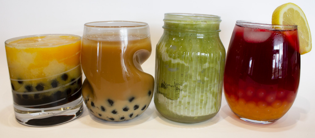 Assortment of Royal Tea New York bubble tea drinks