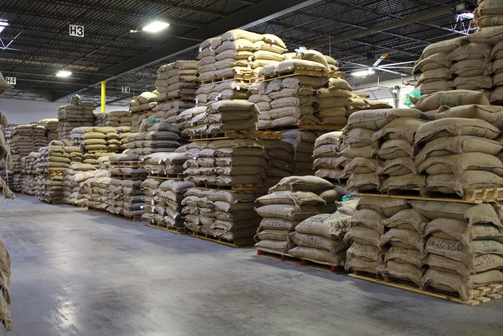 green coffee storage