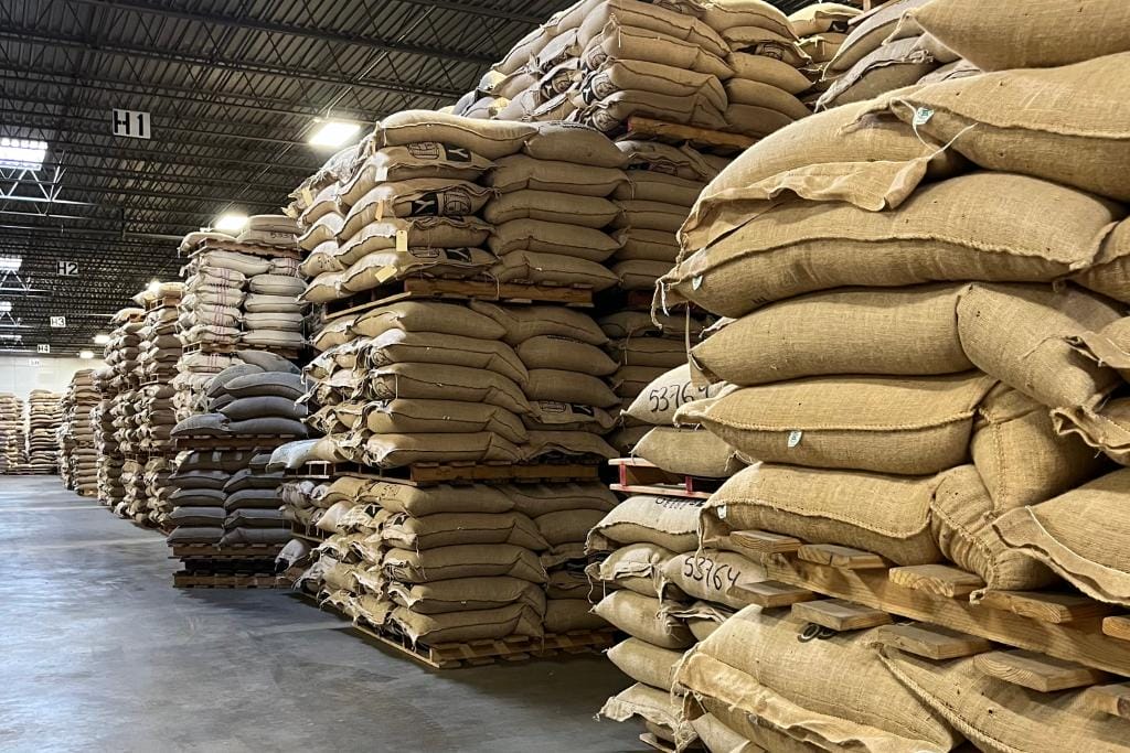 raw coffee storage